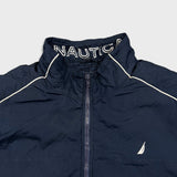 Nautica Jacket Mens XL Blue Full Zip Spell Out Logo Heavy Coat Outdoor