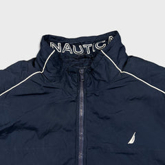 Nautica Jacket Mens XL Blue Full Zip Spell Out Logo Heavy Coat Outdoor
