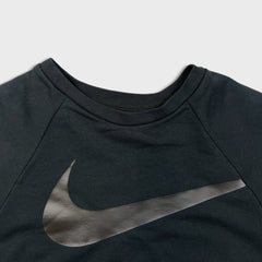 Nike Sportswear Sweatshirt Mens Small Black Big Swoosh Dri Fit Pullover Crewneck