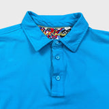 Robert Graham Shirt Mens Medium Blue Casual Preppy Short Sleeve Polo