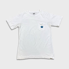 KAWS x Uniqlo x Sesame Street Cookie Monster Pocket Tee Mens Large White T Shirt