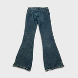 Silver Jeans Womens 32x35 Blue Flare Leg Bootcut Low Rise Dark Wash Y2K Denim Pants