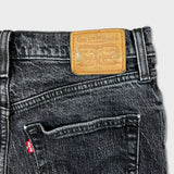 Levi's Ribcage Straight Ankle Jean Womens 28x27 Black High Rise Medium Wash Denim Pants