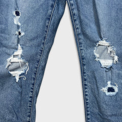 Levi's 512 Jeans Mens 30x30 Blue Slim Taper Medium Wash Distress Stretch Denim Pants