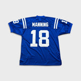 Vintage 2009 Reebok Peyton Manning Colts Jersey Mens 3XL Blue NFL Super Bowl Captain Patch