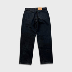 Vintage 90s Levi's 550 Jeans Mens 34x30 Black Relaxed Fit Tapered Leg Dark Wash Denim Pants