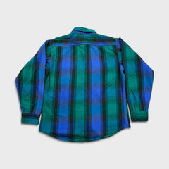 Vintage 90s Five Brother Shirt Mens Medium USA Flannel Plaid Long Sleeve Button Up