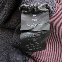 G-Star Raw Harm Hoodie Mens XL Purple 1/4 Button Up Faded Hooded Sweater