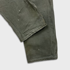 Carhartt Pants Mens 32x32 Green Distress Original Dungaree Fit Workwear Carpenter