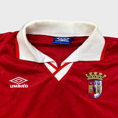 Vintage 90s Sporting Braga Umbro Soccer Jersey Mens Large Red Portugal