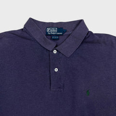 Vintage 90s Polo Ralph Lauren Shirt Mens Large Purple Pony Faded Preppy Shot Sleeve