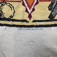 Vintage 1989 The Doobie Brothers Cycles Tour T Shirt Mens Small White Rock Band Tee