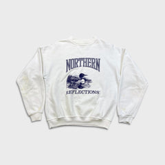 Vintage 90s Northern Reflections Animal Sweatshirt Mens Small White Geese Crewneck