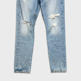 Levi's 501 S Jeans Womens 26x28 Blue Skinny Light Wash Distressed Faded Denim Pants