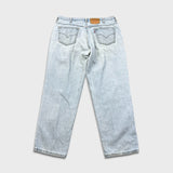 Vintage 90s Levi's 535 Jeans Mens 38x32 Blue Euro Fit Light Wash Wide Leg Baggy Pants