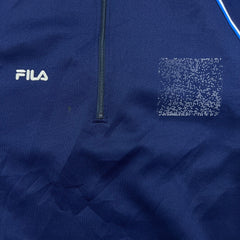 Vintage 90s Fila Sweatshirt Mens Small Blue Japanese 1/4 Zip Tracksuit Top