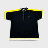 Vintage 90s Reebok T Shirt Mens Large Black 1/4 Zip Athletic Tee