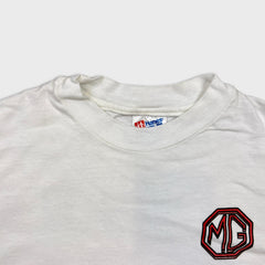 Vintage 90s MG MGB T Shirt Mens Large White USA Sports Car Single Stitch Tee