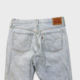 Levi's 501 S Jeans Womens 31x28 Blue Skinny Taper Leg Light Wash Distress Denim Pants