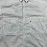 Vintage 90s Levi's Denim Shirt Mens Large White Faded Light Wash Button Up