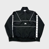 Vintage Y2K Kappa Sweatshirt Mens Medium Black 1/4 Zip Tracksuit Top Pullover