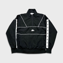Vintage Y2K Kappa Sweatshirt Mens Medium Black 1/4 Zip Tracksuit Top Pullover