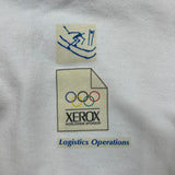 Vintage 90s Xerox Winter Olympics Sweatshirt Mens XL White Button Up Pullover Crewneck