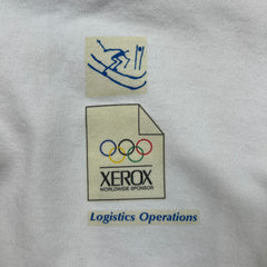 Vintage 90s Xerox Winter Olympics Sweatshirt Mens XL White Button Up Pullover Crewneck