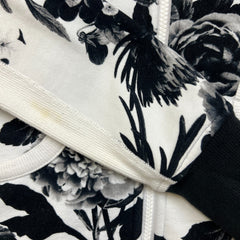 Lululemon Scuba Hoodie Stretch Womens Size 6 White AOP Floral Print Full Zip Sweater