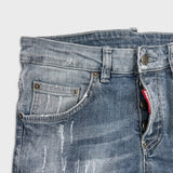 Dsquared2 Jeans Mens 30x27 Blue Distressed Slim Taper Straight Medium Wash Denim Pants