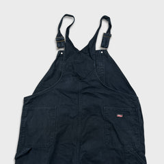 Dickies Overalls Mens Size 2XL Blue Bib Dark Wash Hammer Loop Workwear Denim