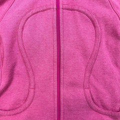 Lululemon Scuba Hoodie Womens Size 10 Pink Sparkle Full Zip Sport Hooded Sweater