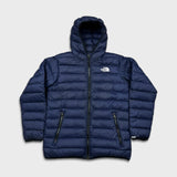 The North Face Jacket Mens Medium Blue Puffer Down 700 Full Zip Outdoor Coat