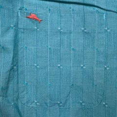 Tommy Bahama Shirt Mens Large Blue Hawaiian Checkered Preppy Button Up