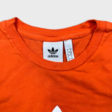 Adidas T Shirt Mens Small Orange Originals Trefoil Spell Out Short Sleeve Tee