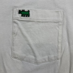 Uniqlo UT Archive Short Sleeve Keith Haring T Shirt Mens Large White Pocket