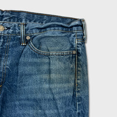 Levi's 514 Jeans Mens 36x30 Blue Slim Straight Fit Dark Wash Faded Denim Pants