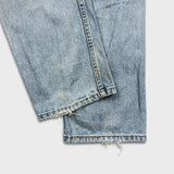 Levi's 505 Jean Mens 28x30 Blue Regular Straight Leg Light Wash Distressed Denim Pants