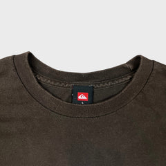 Vintage Y2K Quiksilver T Shirt Mens Large Brown HI Mountain Logo Faded Outdoor Graphic Tee