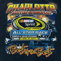 Vintage 2011 NASCAR Sprint Cup All Star Race T Shirt Mens XL Black Double Sided Tee