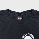 Vintage 90s Harley Davidson T Shirt Mens Large Black Skull Graphic Faded Tee