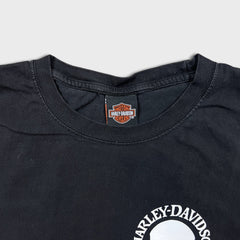 Vintage 90s Harley Davidson T Shirt Mens Large Black Skull Graphic Faded Tee