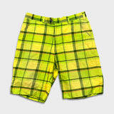 Loudmouth Golf Shorts Mens Size 34 Yellow Checkered Plaid Preppy Pants