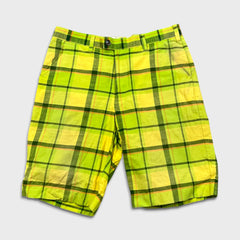 Loudmouth Golf Shorts Mens Size 34 Yellow Checkered Plaid Preppy Pants