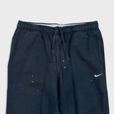 Vintage Y2K Nike Sportswear Sweatpants Mens Small Black Swoosh Relaxed Fit Paint Stain Faded