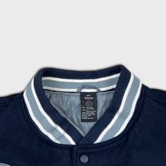 Vintage Y2K Makaveli Leather Jacket Mens Large Blue Tupac Shakur Varsity Letterman