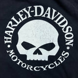 Vintage 90s Harley Davidson T Shirt Mens Large Black Skull Graphic Faded Tee