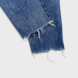 Levi's 501 Jeans Mens 30x26 Blue Original Fit Straight Distress Frayed Leg Denim Pants