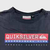 Vintage Y2K Quicksilver Boardriders Club T Shirt Mens Medium Black Sun Faded Tee