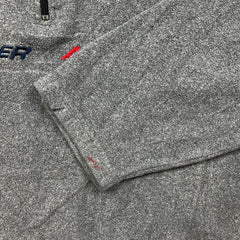 Vintage 90s Tommy Hilfiger Fleece Mens Large Gray 1/4 Zip Spell Out Athletics Jacket